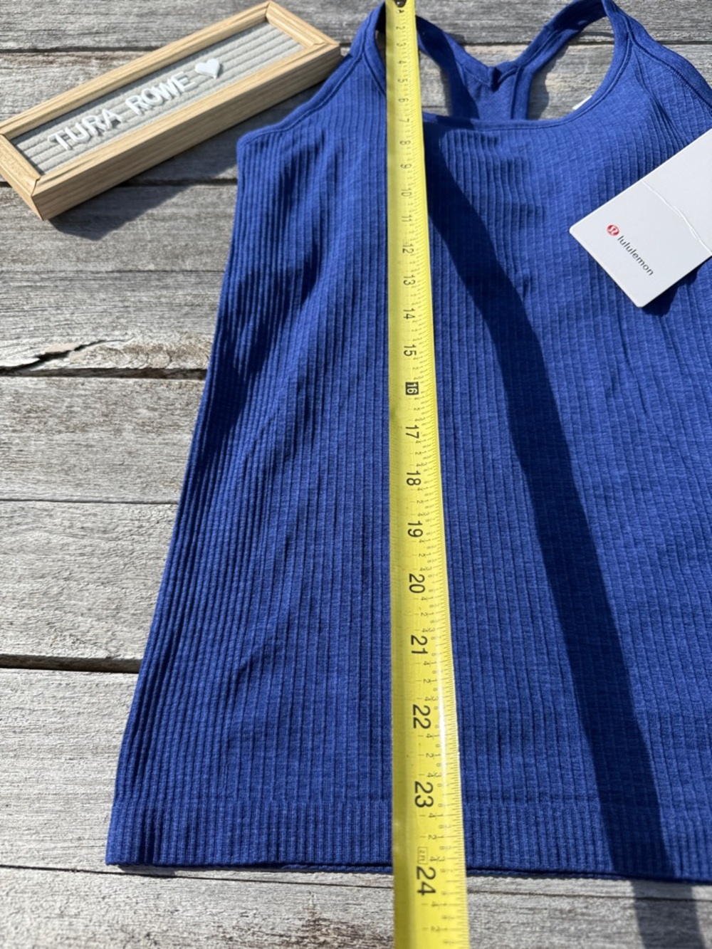 Lululemon Ebb to Street Tank Top Clubhouse Blue Ribbed Built-In Bra Size 6 NWT 💙 - Picture 2 of 6